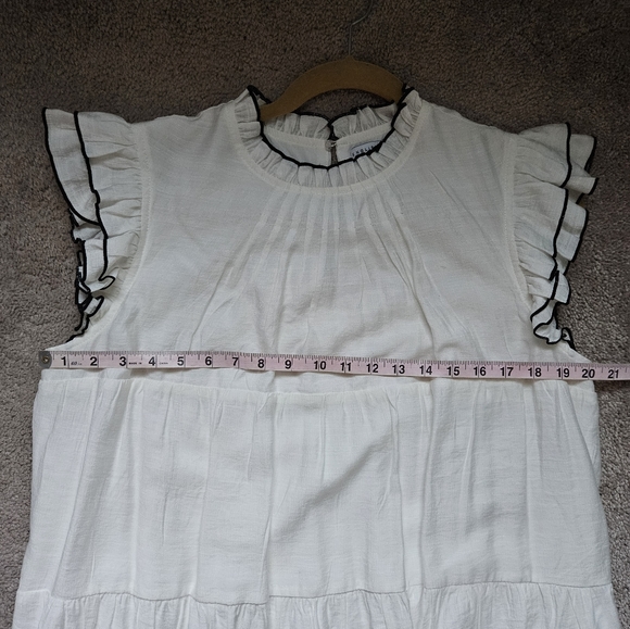 English Factory White Ruffle Swing Dress Large - Picture 9 of 9